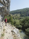 Hiking trail on Cheile Nerei National Park, Romania